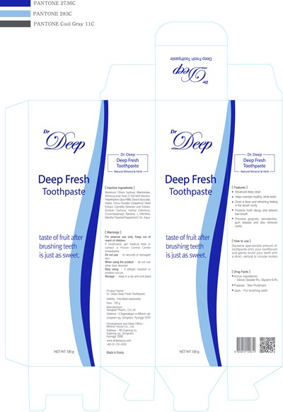 Box Label (Dr Deep Deep Fresh Toothpaste)